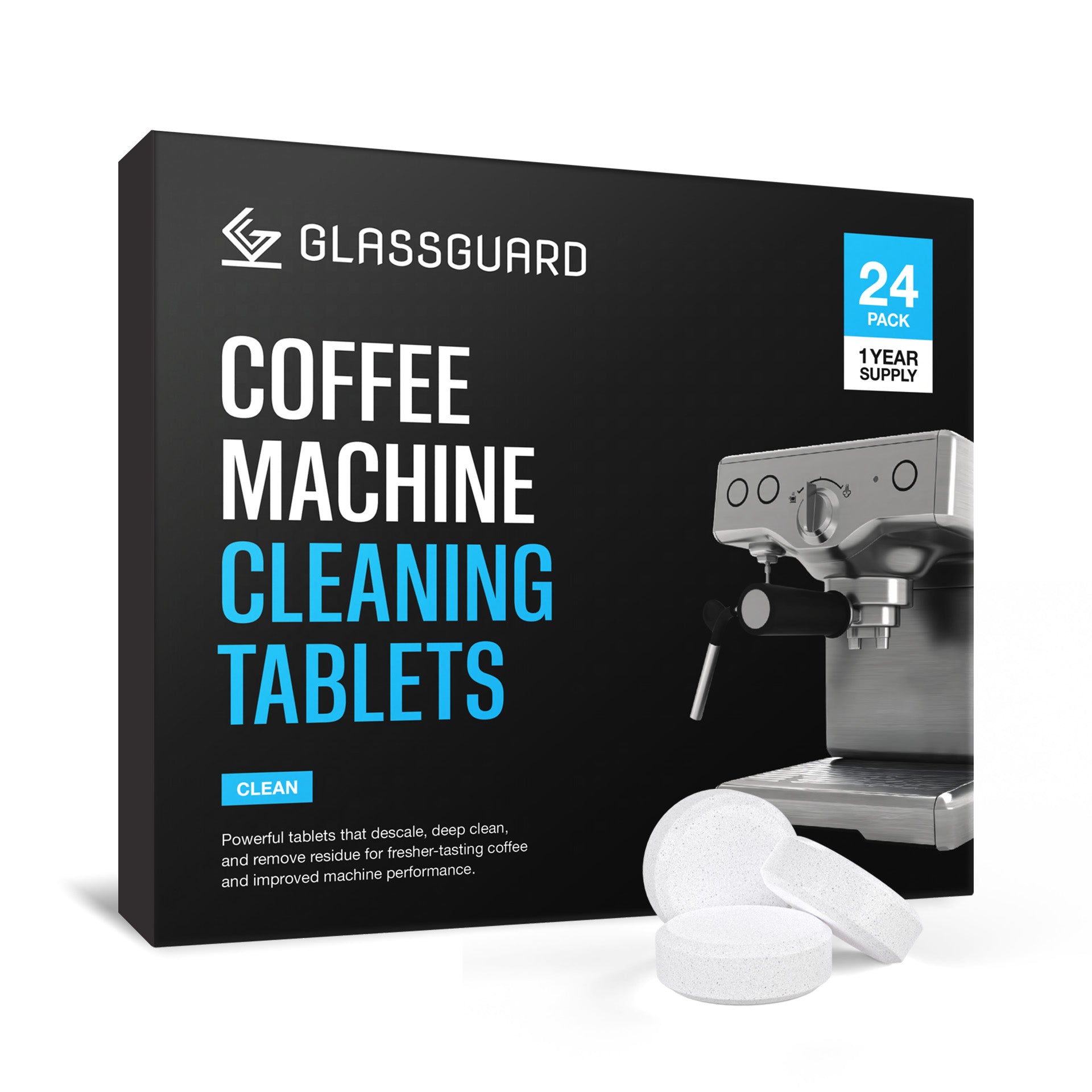 GLASSGUARD™ Coffee Machine Cleaning Tablets