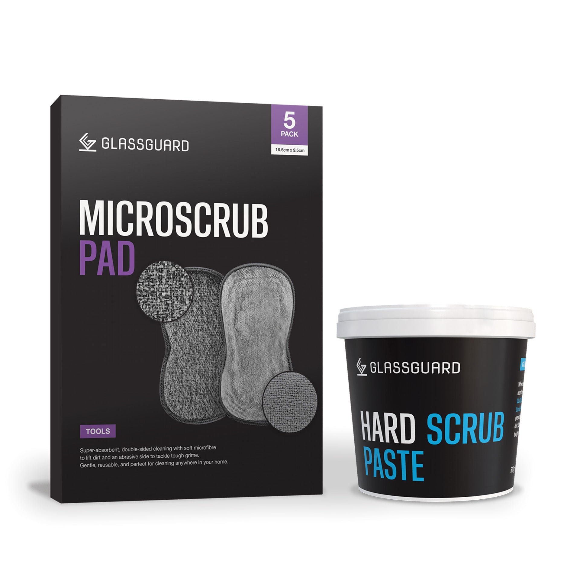 GLASSGUARD™ Hard Scrub Paste + MicroScrub Pad Bundle