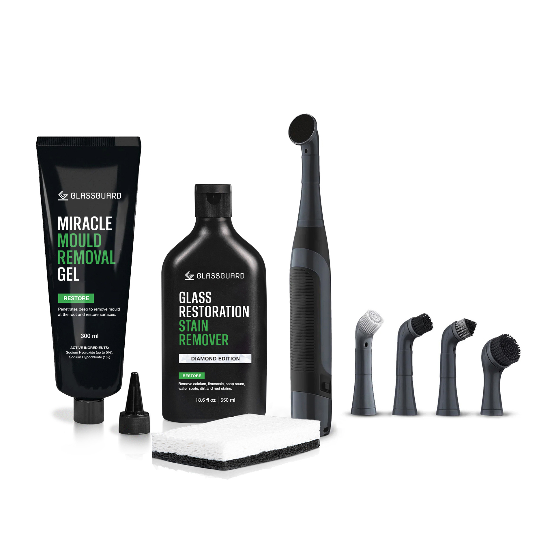 GLASSGUARD™ Miracle Mould + Glass Restoration + Scrubber Bundle image