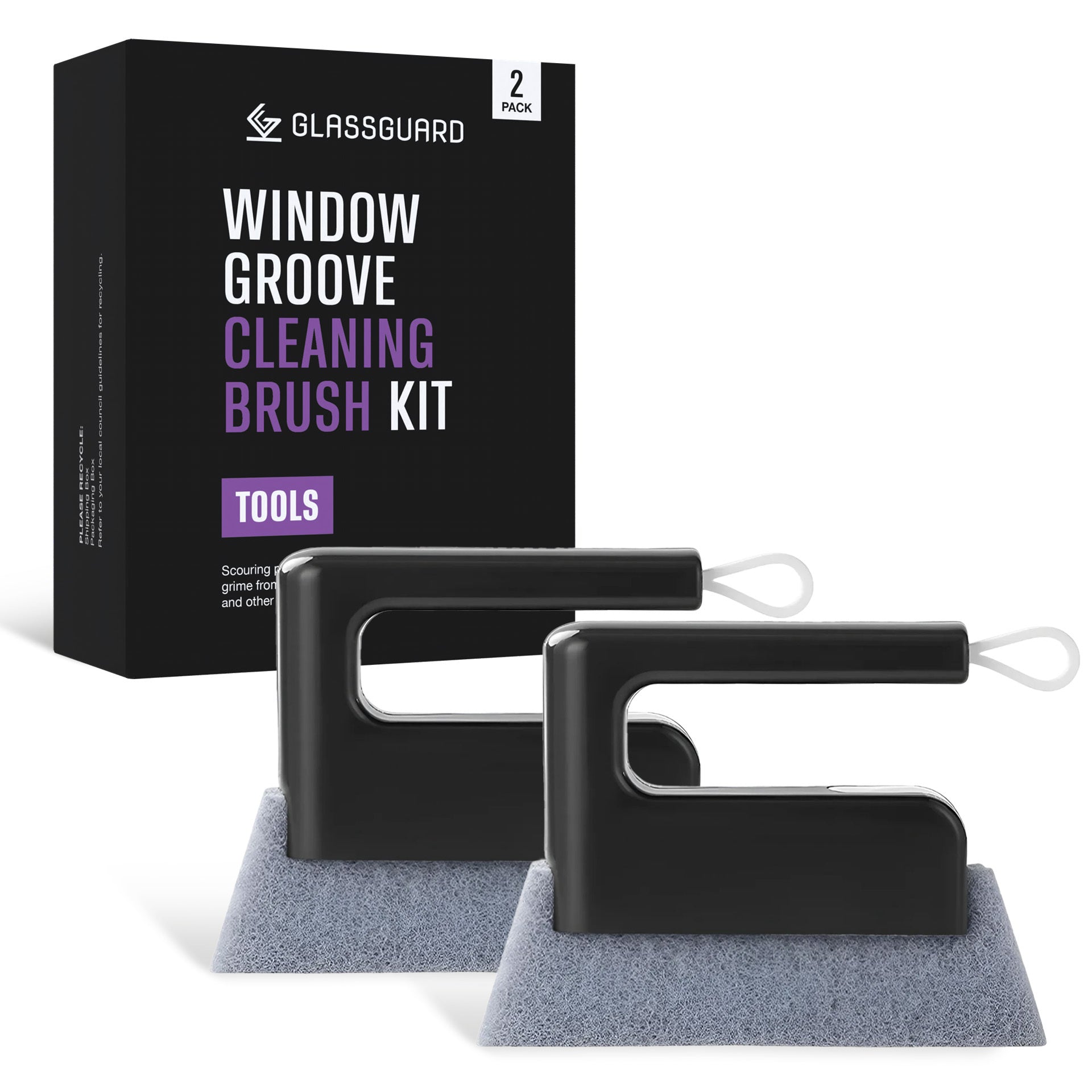 GLASSGUARD™ Window Groove Cleaning Brush 2 Pack